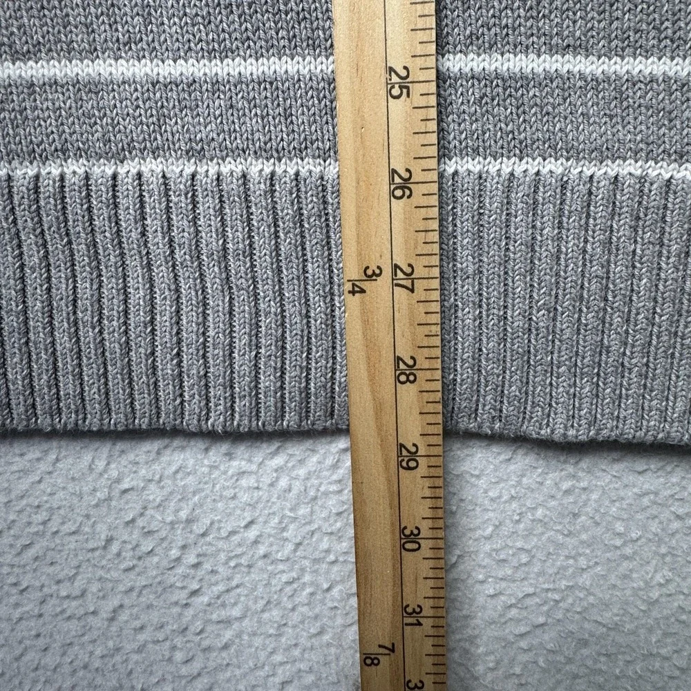 Eddie Bauer Sweater Mens 2XL Gray Striped 100% Cotton Crew Neck Casual Pullover - Picture 6 of 9